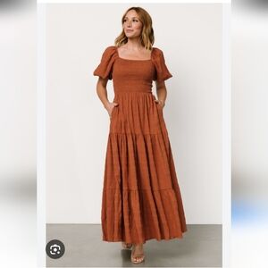 Baltic Born Amaya Smocked Maxi Dress - Sandstone - 1XL